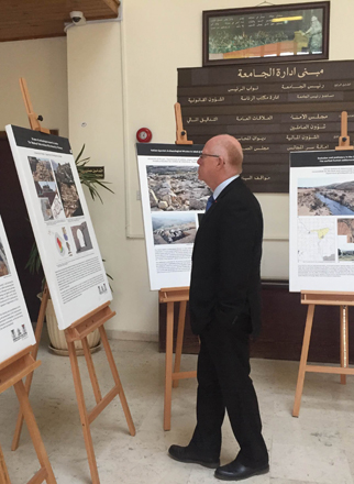 A visitor tours an exhibition highlighting the discoveries of Italian archaeological missions in Jordan (Photo by Suzanna Goussous)